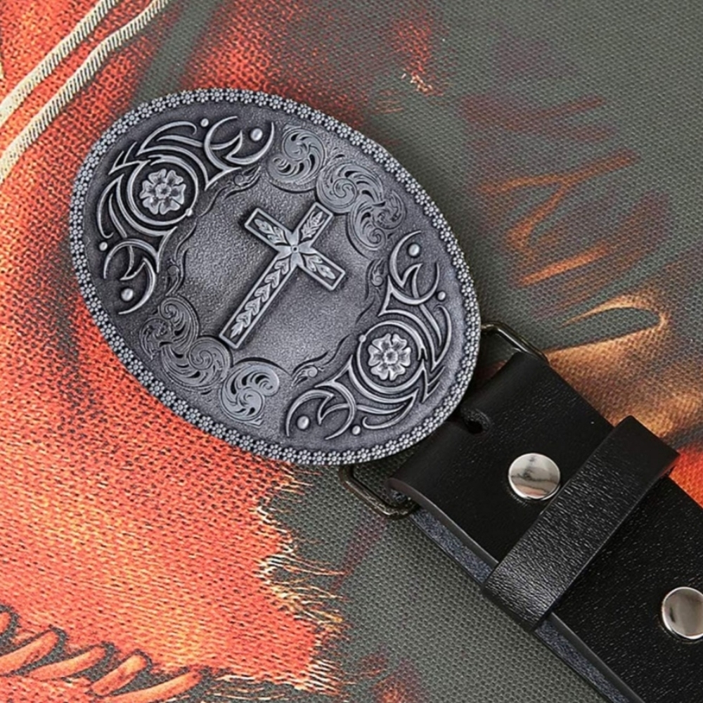 New detailed cross religious faith Belt Buckle.  Available in bronze col…